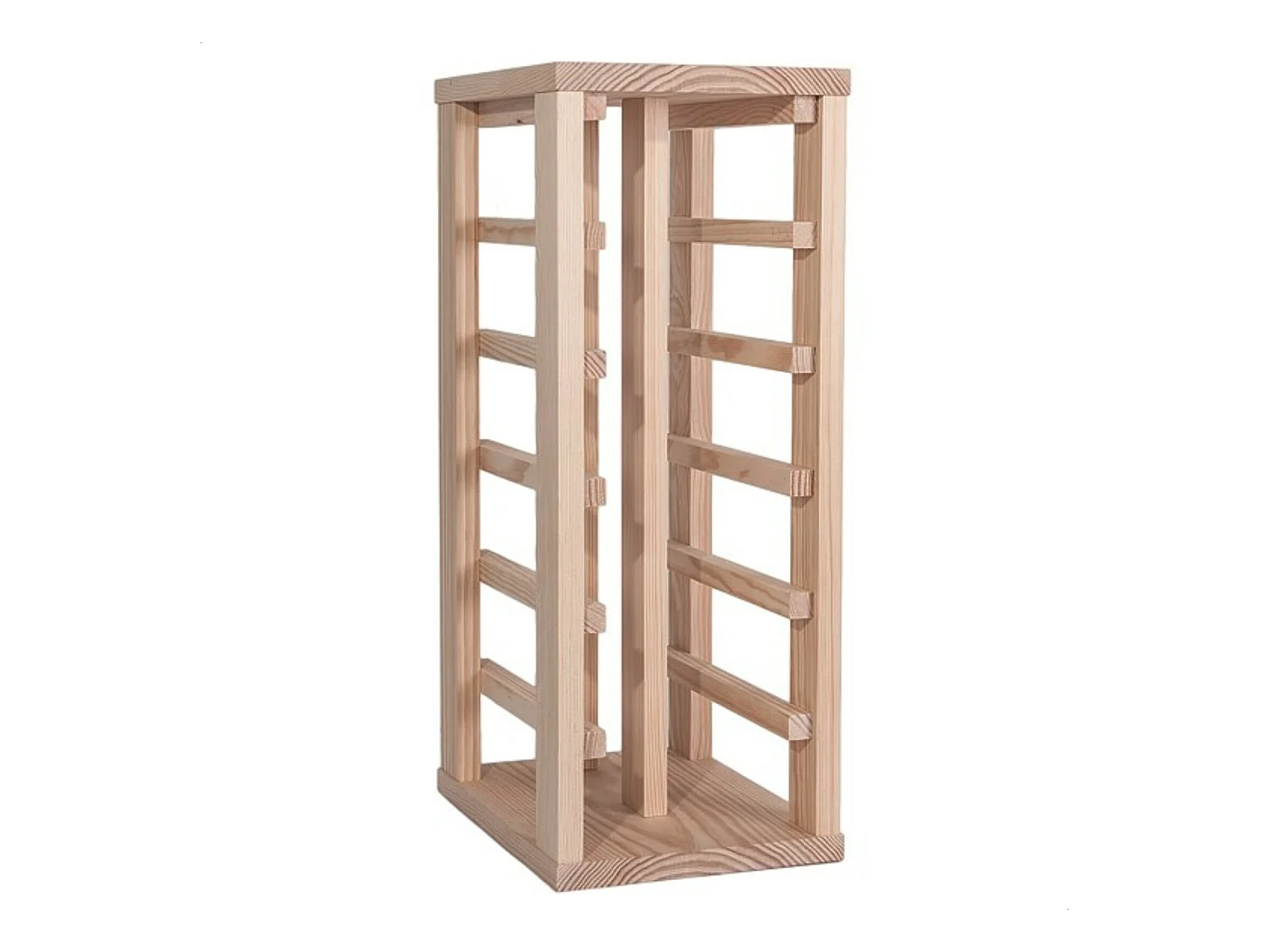 Porte-bouteilles avec étagère basse pour 12 bouteilles, brut de décoffrage.