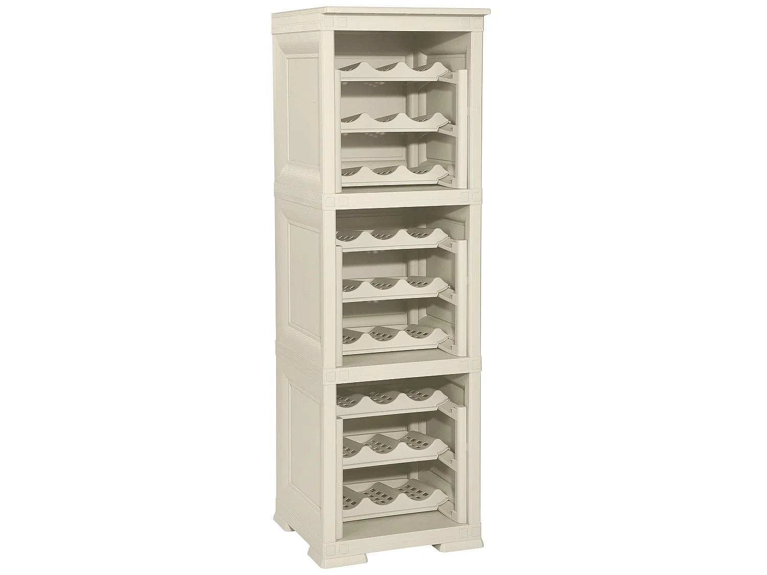 3 Rangement modulaire avec étagère pour 27 bouteilles gris 240x42,5x125