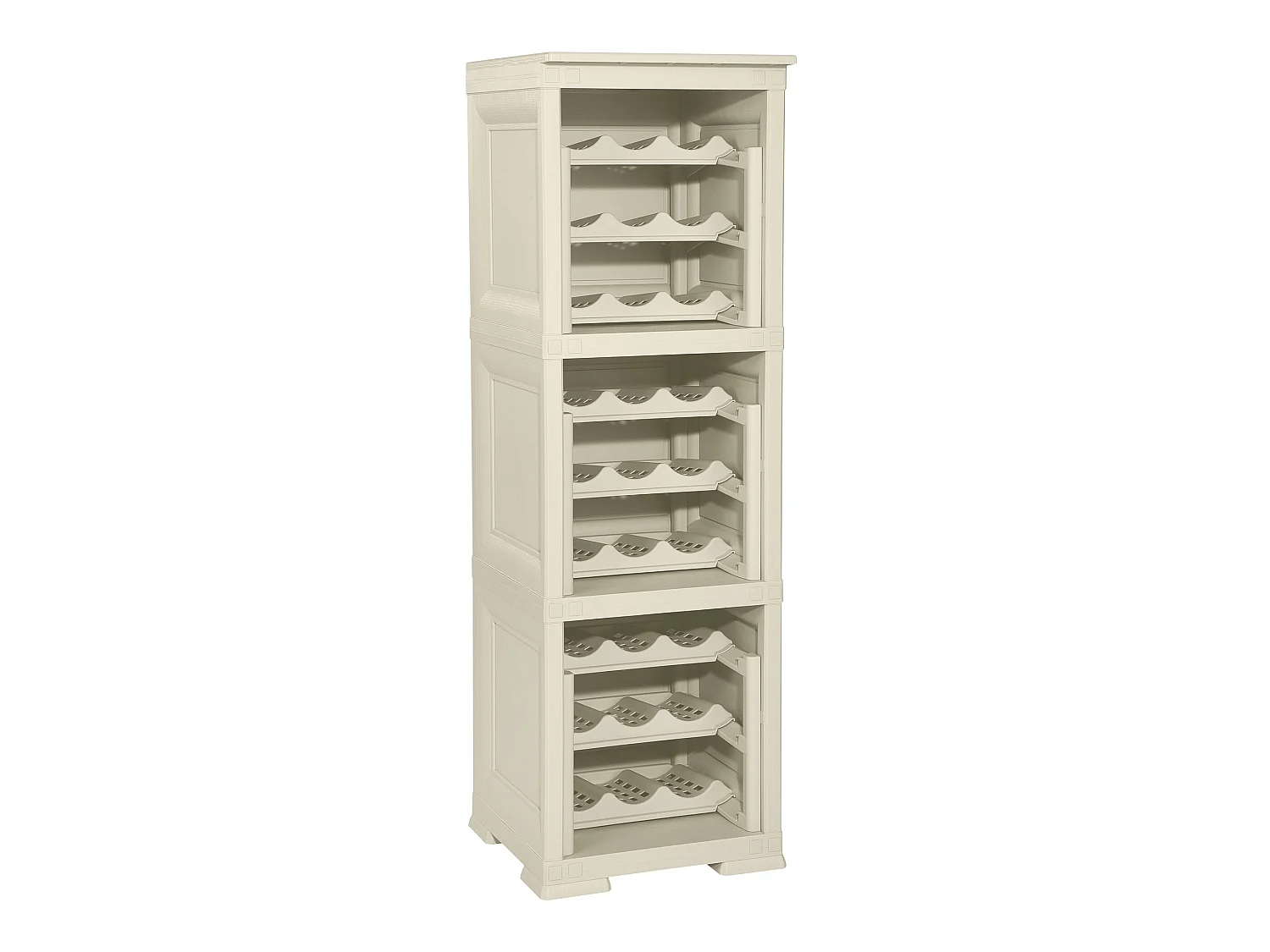 3 Rangement modulaire avec étagère pour 27 bouteilles gris 240x42,5x125