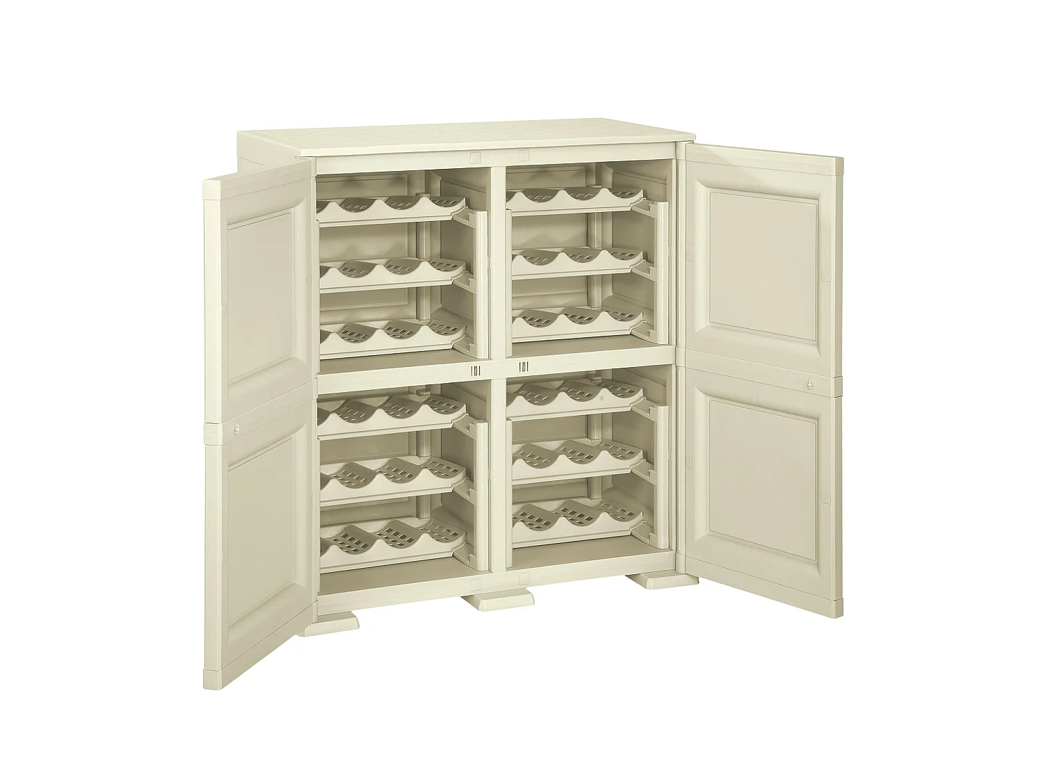 4 Etagères modulaires avec porte-bouteilles 48 gris 279x43x85,5