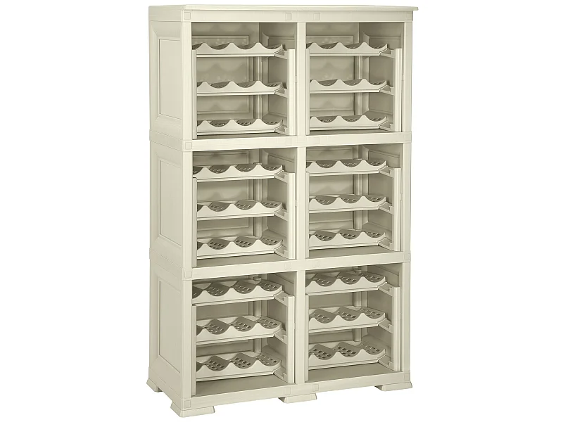 6 étagères de rangement modulables avec étagère 72 bouteilles, gris 279x42,5x125