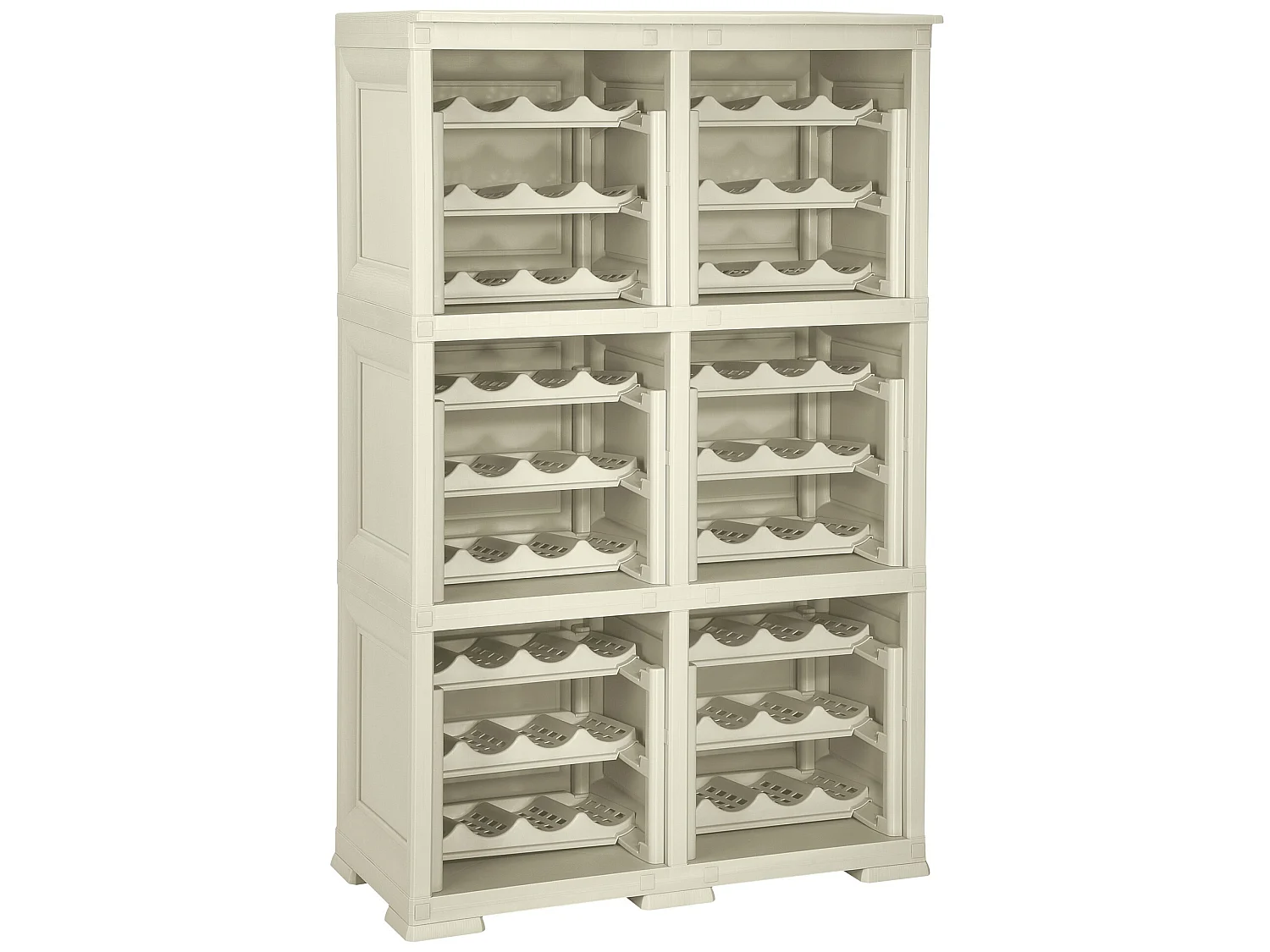 6 étagères de rangement modulables avec étagère 72 bouteilles, gris 279x42,5x125