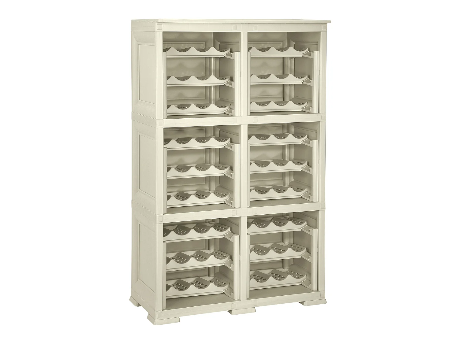6 étagères de rangement modulables avec étagère 72 bouteilles, gris 279x42,5x125