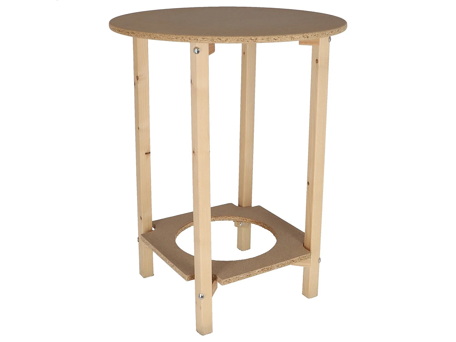 Table Camilla Gazte, finition sans varniz, 80x80x75 cm