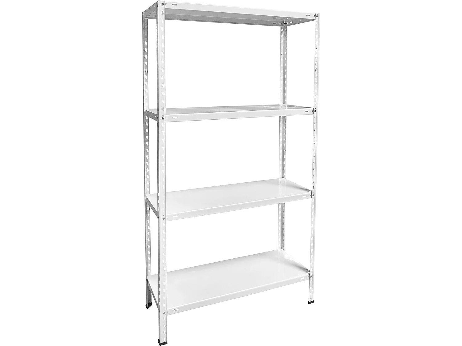 Etagère en métal blanc 4 étagères, 75x30x150 cm