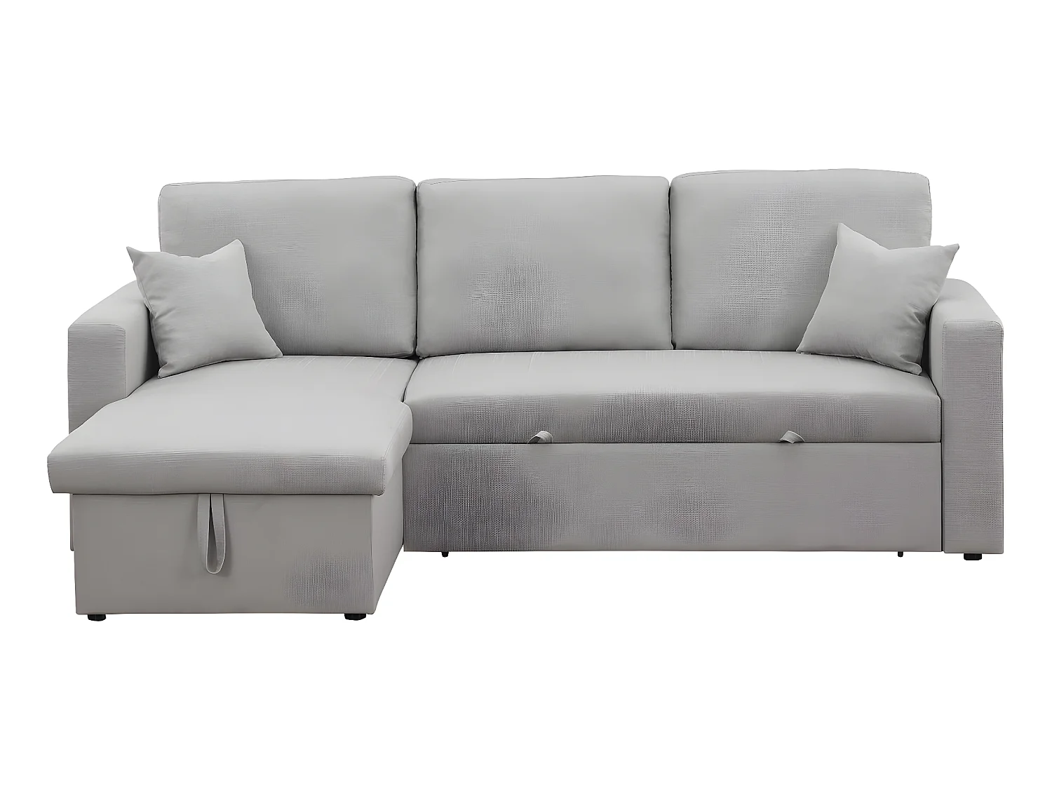 Sofá rinconera convertible/reversible "Alain" con box - 3 plazas - Gris claro