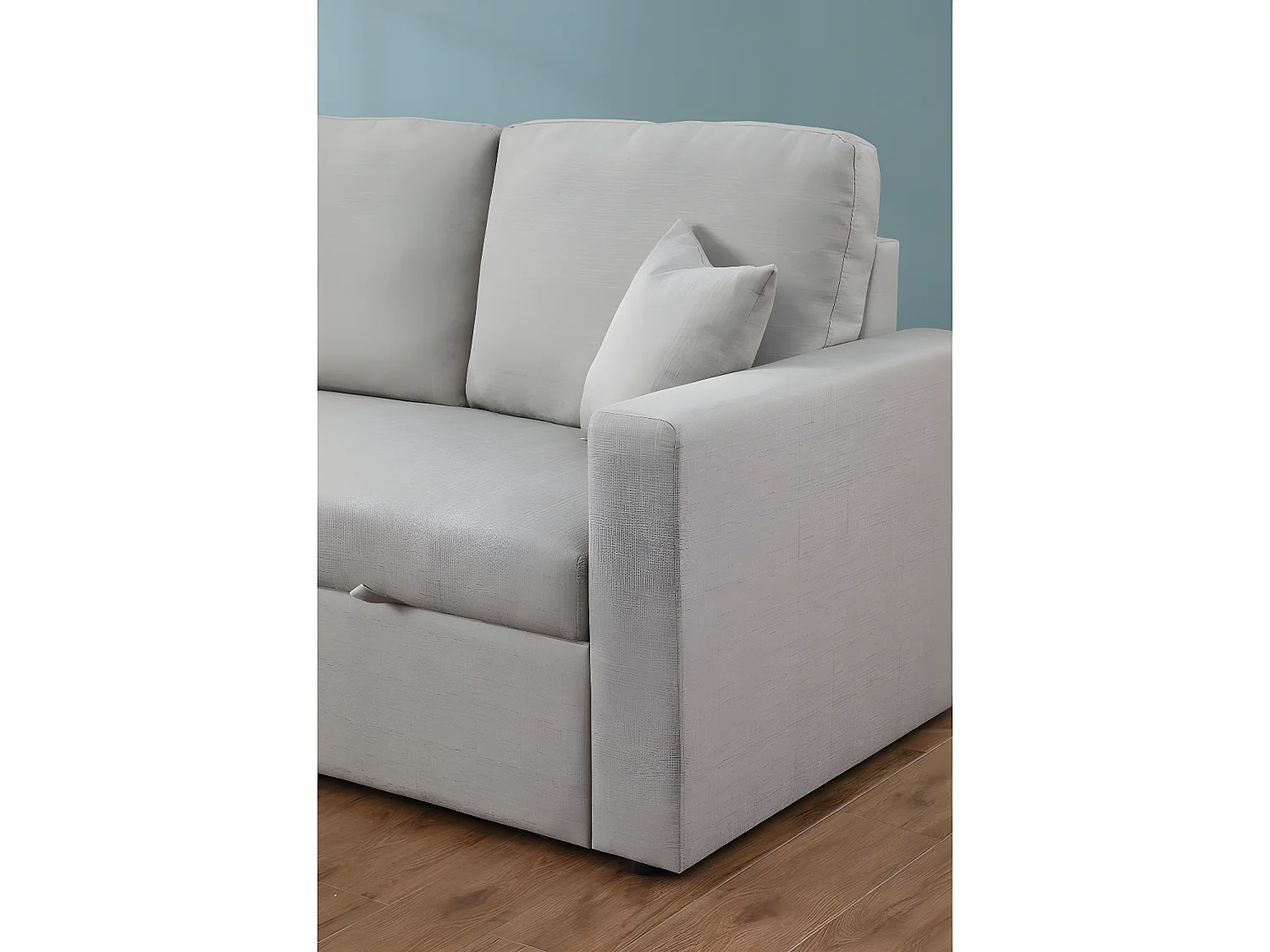 Canapé d'angle convertible/ réversible avec coffre "Alain" - 3 places - Gris clair