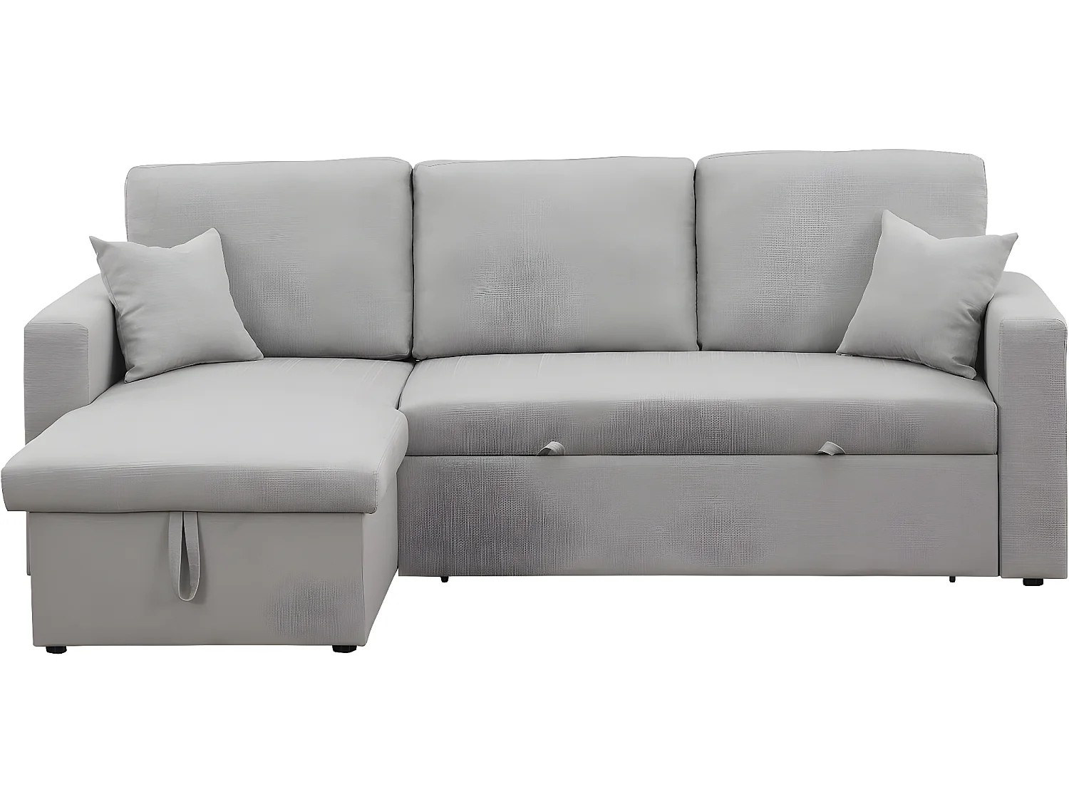 Canapé d'angle convertible/ réversible avec coffre "Alain" - 3 places - Gris clair