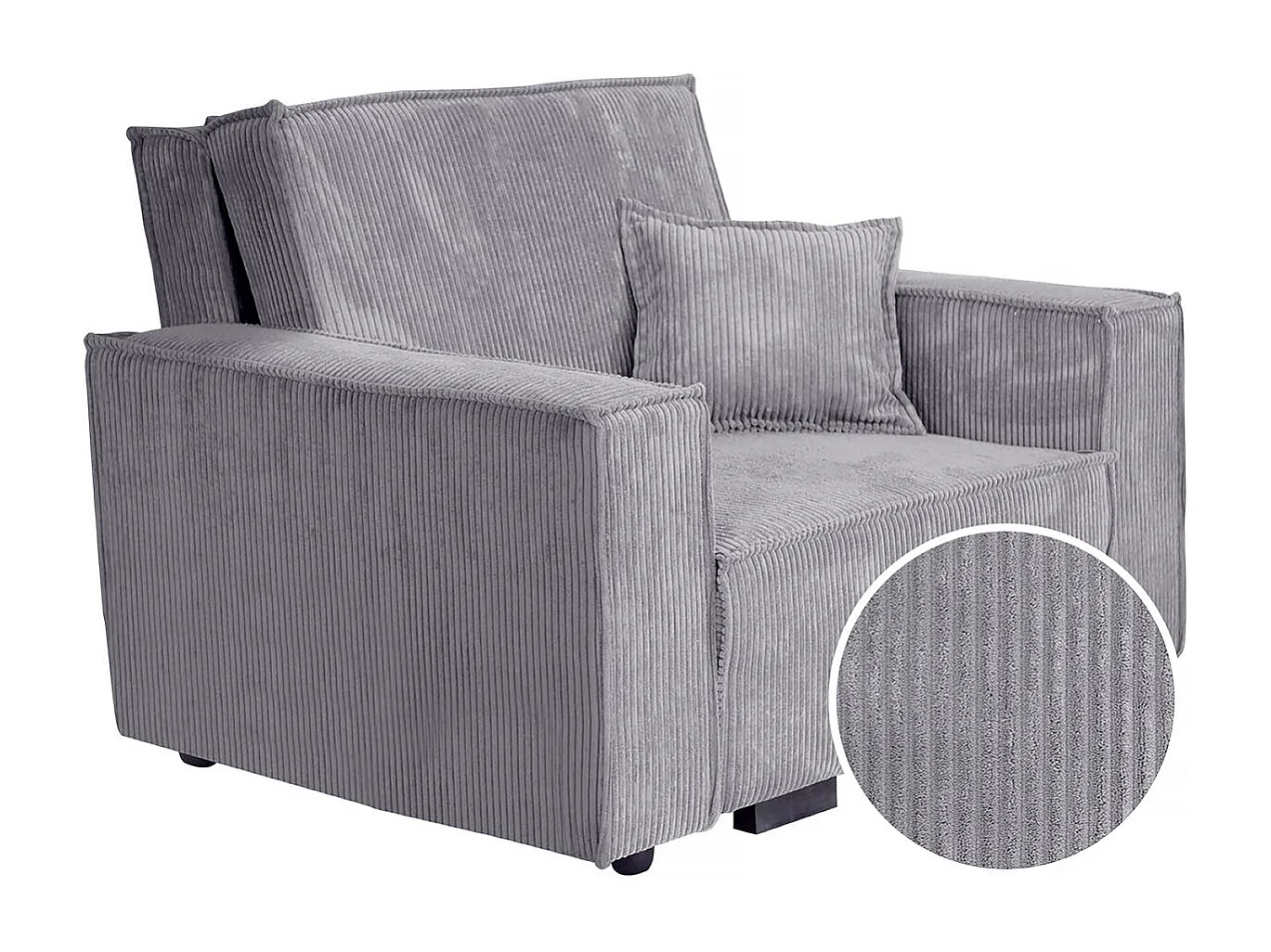 Clivia" corduroy converteerbare fauteuil - Grijs