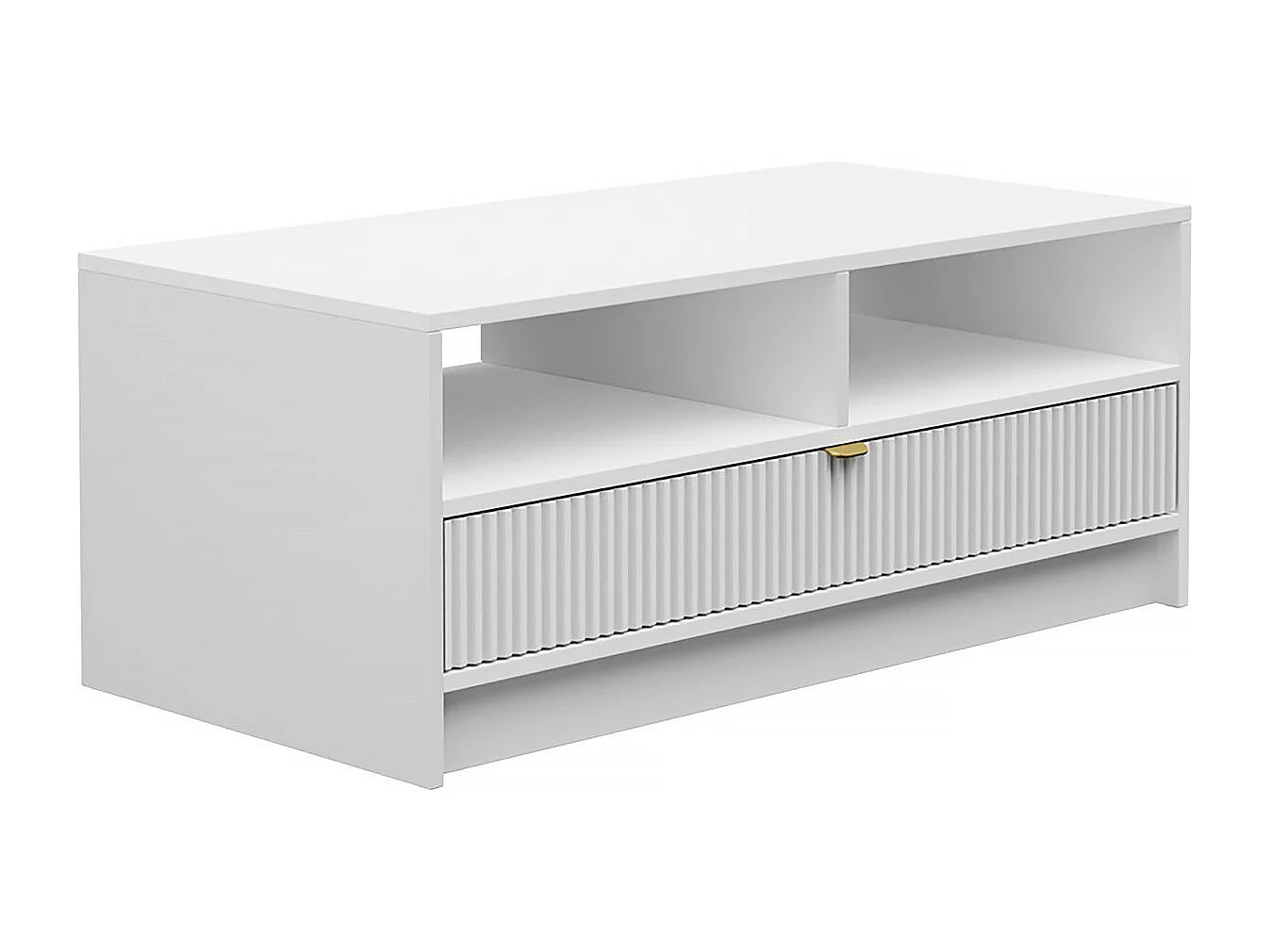 Table basse Tireno - 100 cm X 40 cm X 50 cm-  blanc