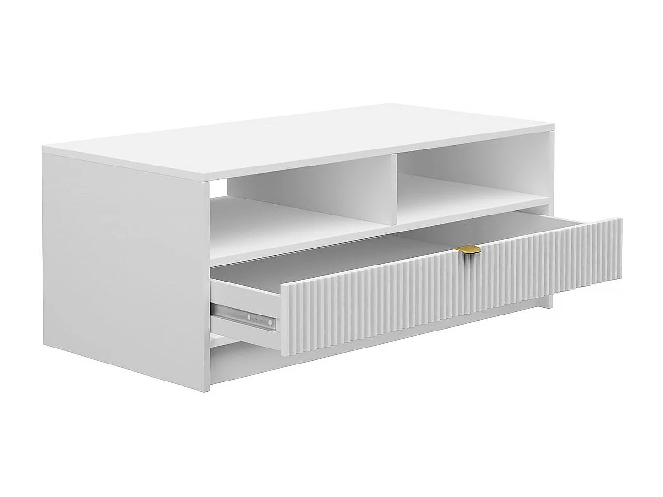 Table basse Tireno - 100 cm X 40 cm X 50 cm-  blanc