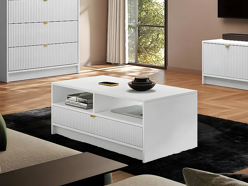 Salontafel Tireno - 100 X 40 X 50 cm-  Wit