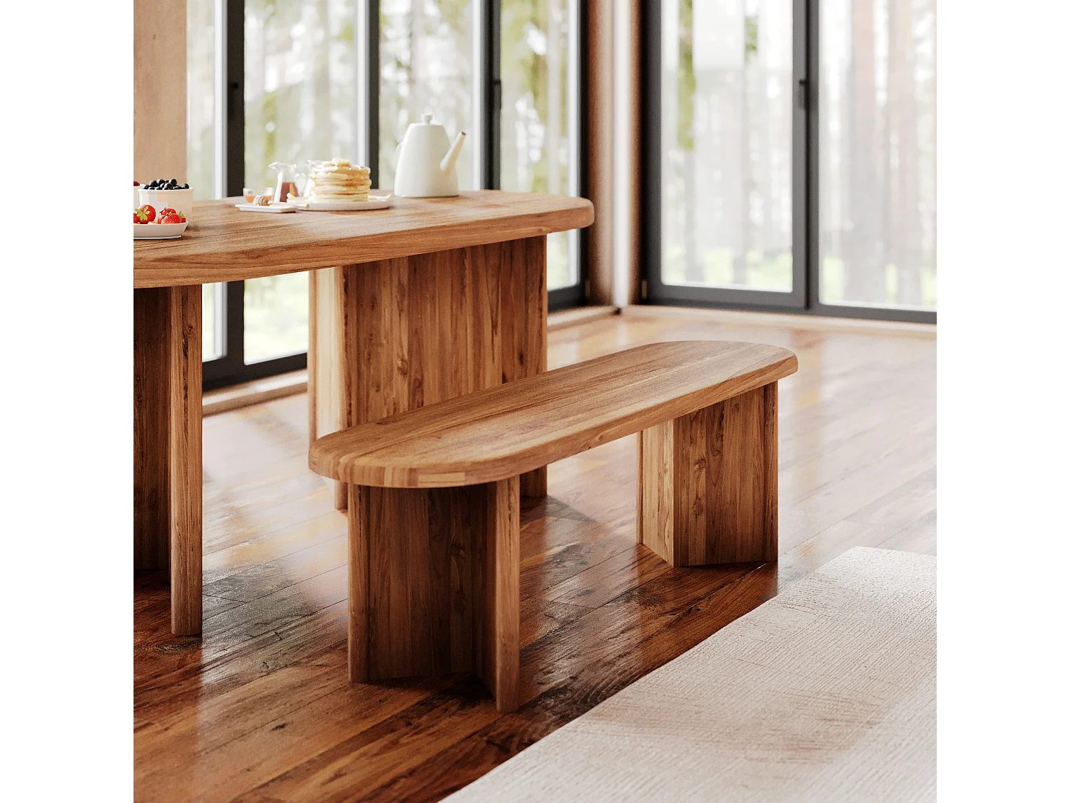 Banc 3 places en bois de teck recyclé 160 cm - Bana