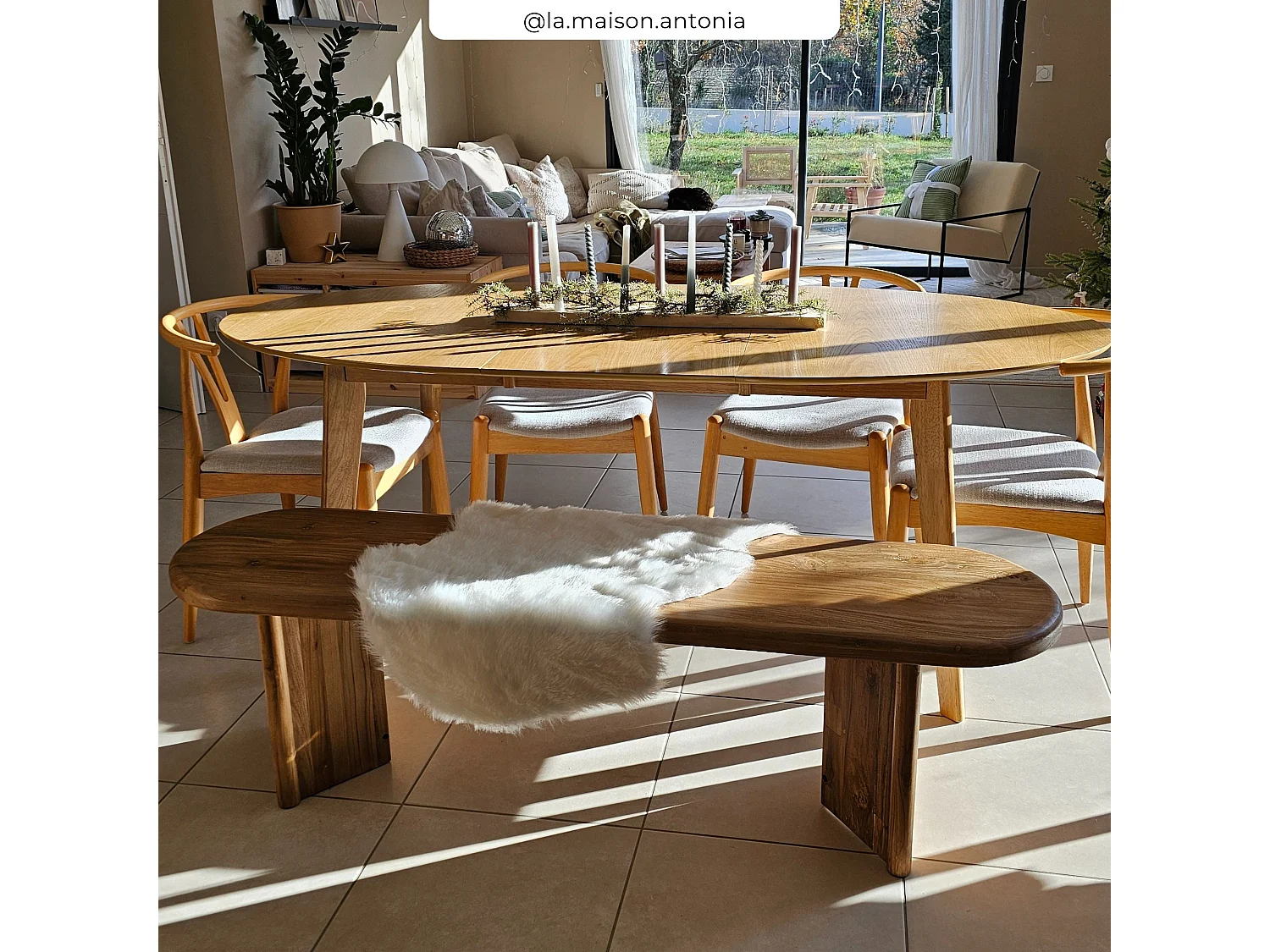 Banc 3 places en bois de teck recyclé 160 cm - Bana