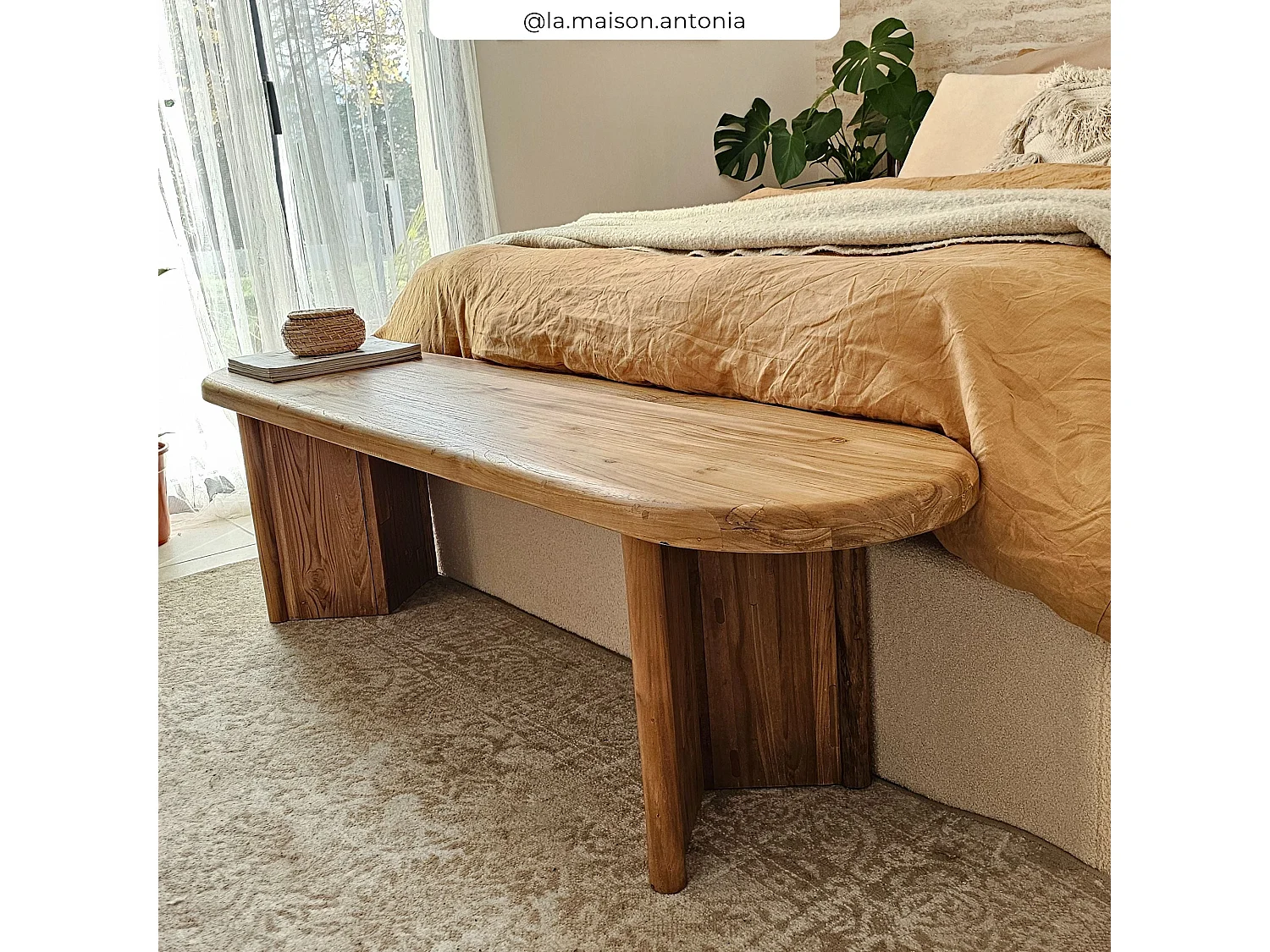 Banc 3 places en bois de teck recyclé 160 cm - Bana