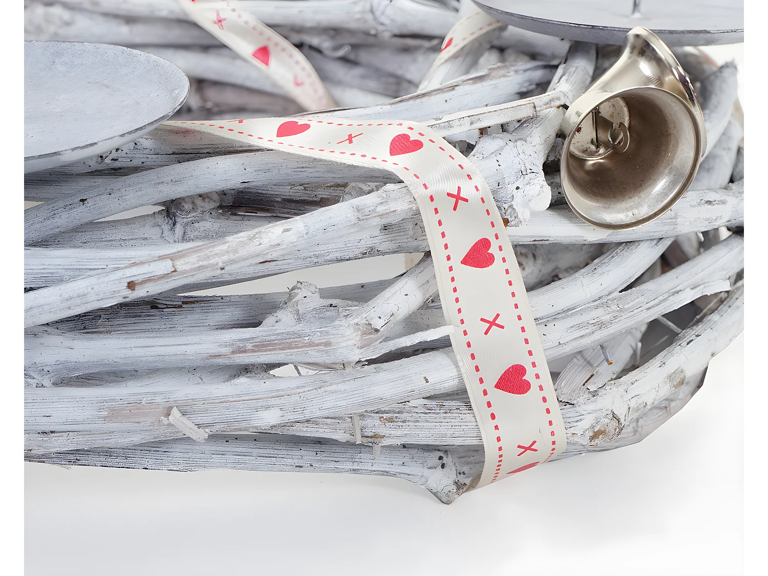 Couronne de l'Avent ronde bois blanche 30 x 30 x 8 cm 04_0002564