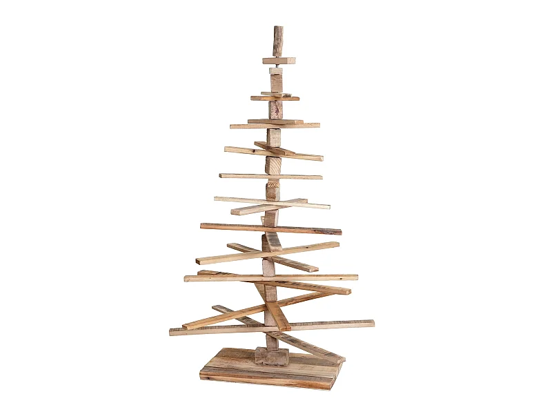 Sapin de Noël décoratif bois marron 82 x 82 x 130 cm 04_0000954