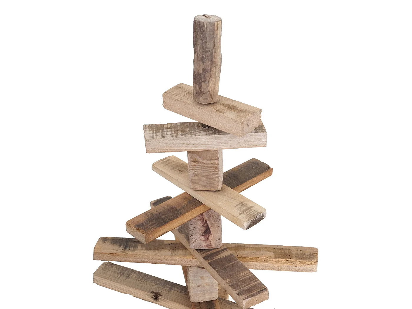 Sapin de Noël décoratif bois marron 82 x 82 x 130 cm 04_0000954