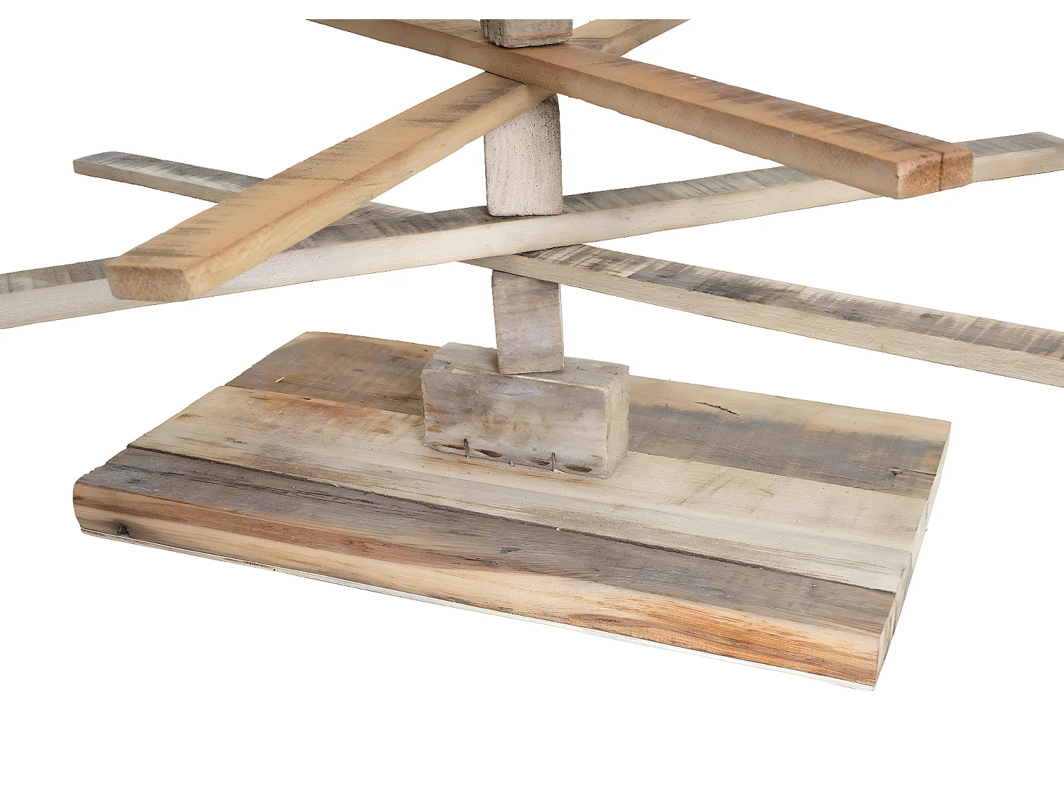 Sapin de Noël décoratif bois marron 82 x 82 x 130 cm 04_0000954