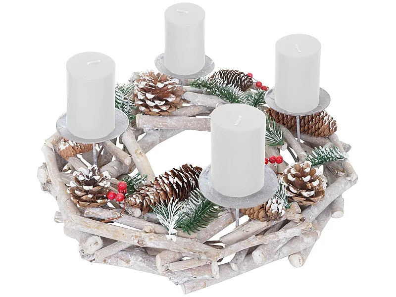 Couronne de l'Avent ronde bois blanche 04_0002565
