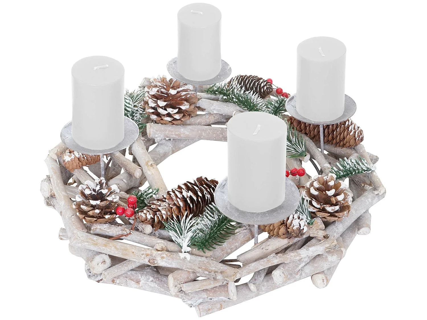 Couronne de l'Avent ronde bois blanche 04_0002565