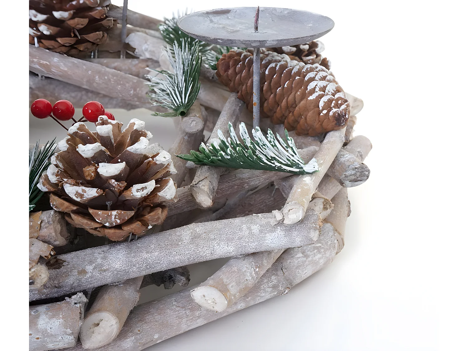 Couronne de l'Avent ronde bois blanche 04_0002565