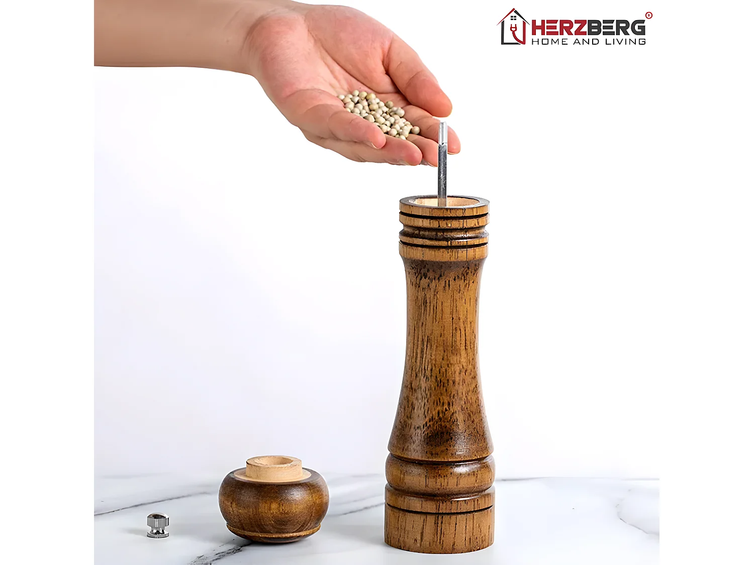 Houten pepermolen Herzberg - Elegant ontwerp en efficiënt maalmechanisme