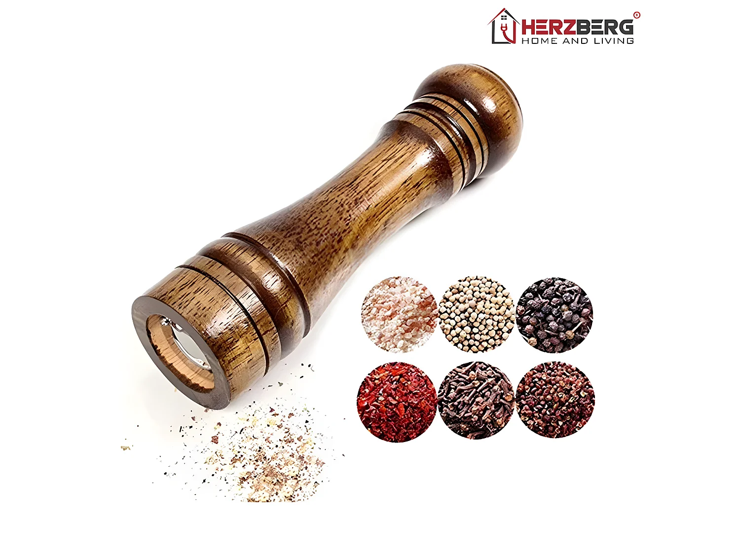 Houten pepermolen Herzberg - Elegant ontwerp en efficiënt maalmechanisme