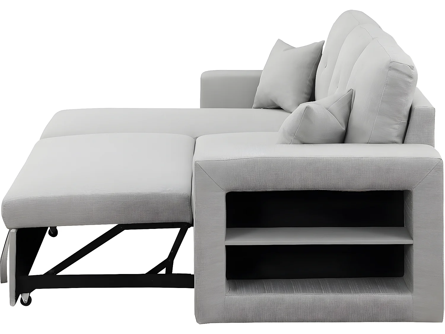 Ecksofa reversibel mit Schlaffunktion "Axel" - 3-Sitzer - Hellgrau