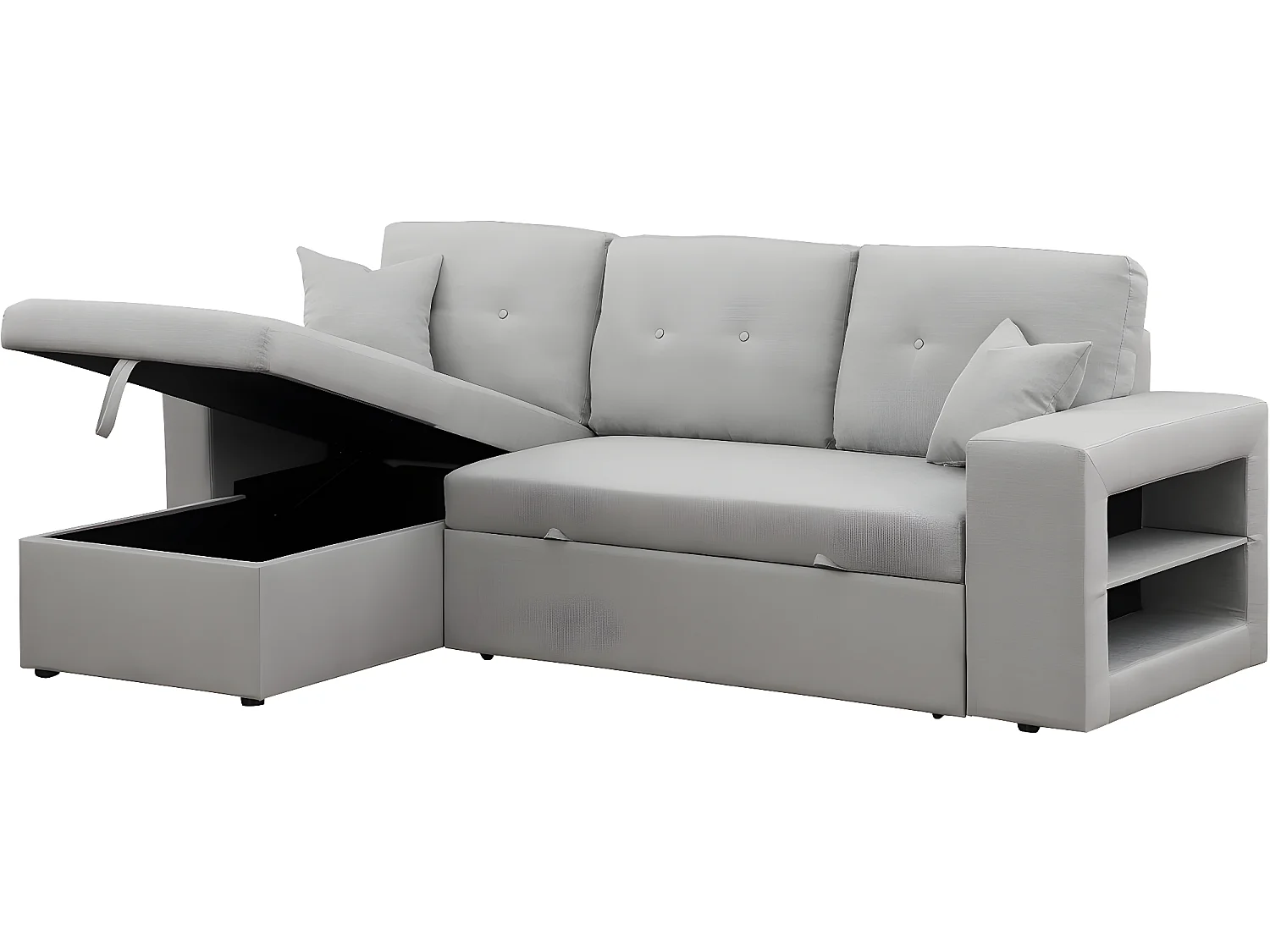 Divano letto angolare/reversibile "Axel" - 3 posti - Grigio chiaro