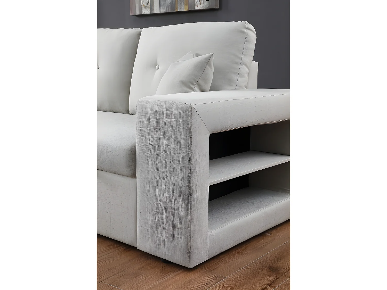 Divano letto angolare/reversibile "Axel" - 3 posti - Grigio chiaro