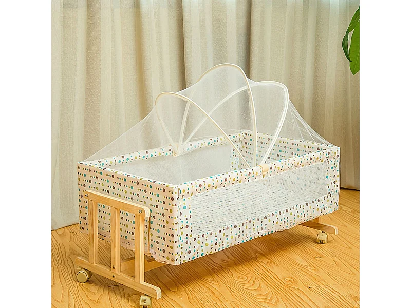 King of Dreams Berceau de bébé en Bois, avec moustiquaire, Teinte  pour Matelas 85 x 48 cm