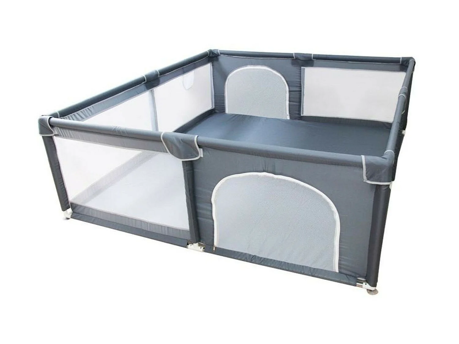 Mini parc de jeux pour bebe 160x200 cm vert avec double entrée