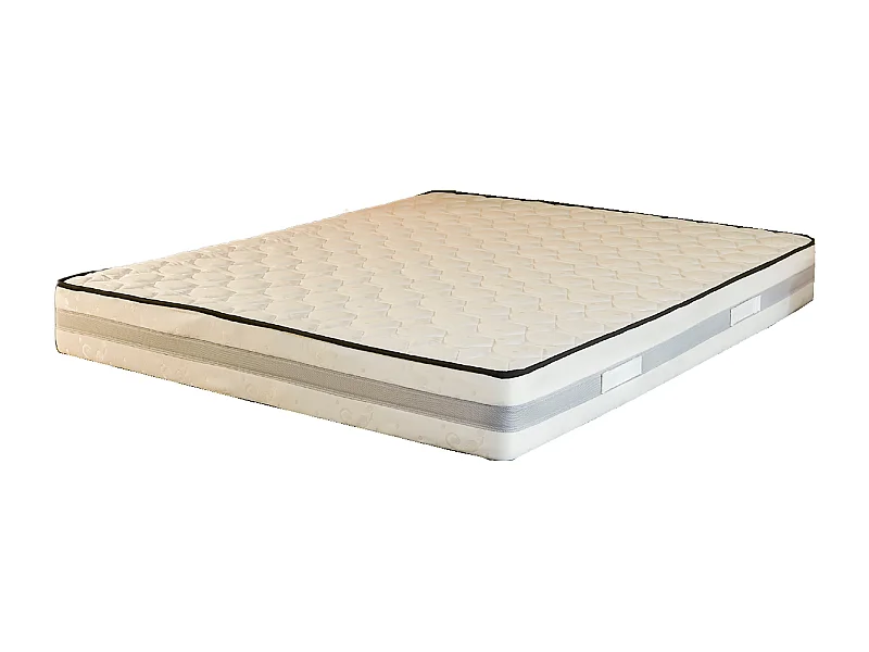 Lot de 2 Matelas 90x190 cm Memoire de Forme 70 Kg/m3 - Hauteur 25,5 cm Tres Ferme + 2 Oreillers Visco - 7 Zones de Confo