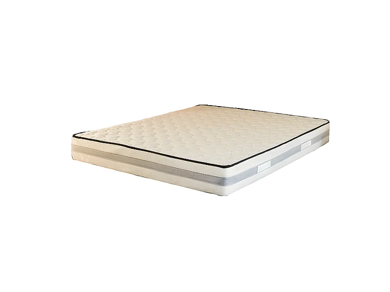 Lot de 2 Matelas 90x200 cm Memoire de Forme 70 Kg/m3 + 2 Aleses - Hauteur 25,5 cm Tres Ferme + 2 Oreillers Visco - 7 Zon