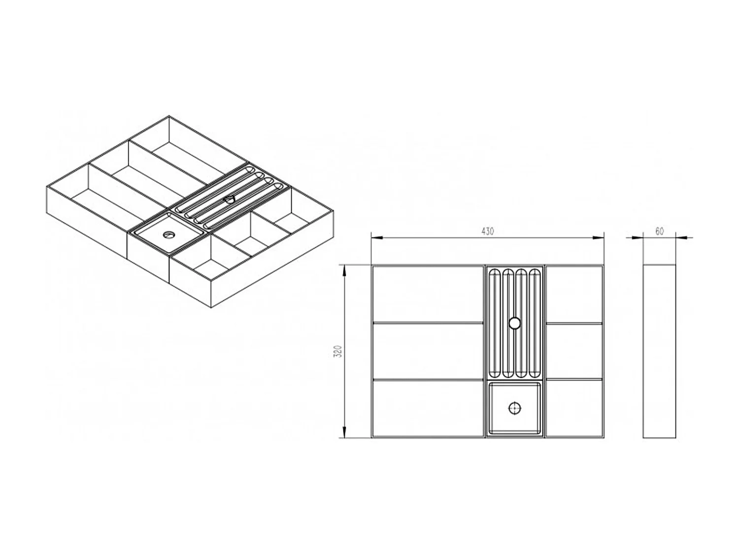 Rangement séparateur plastique