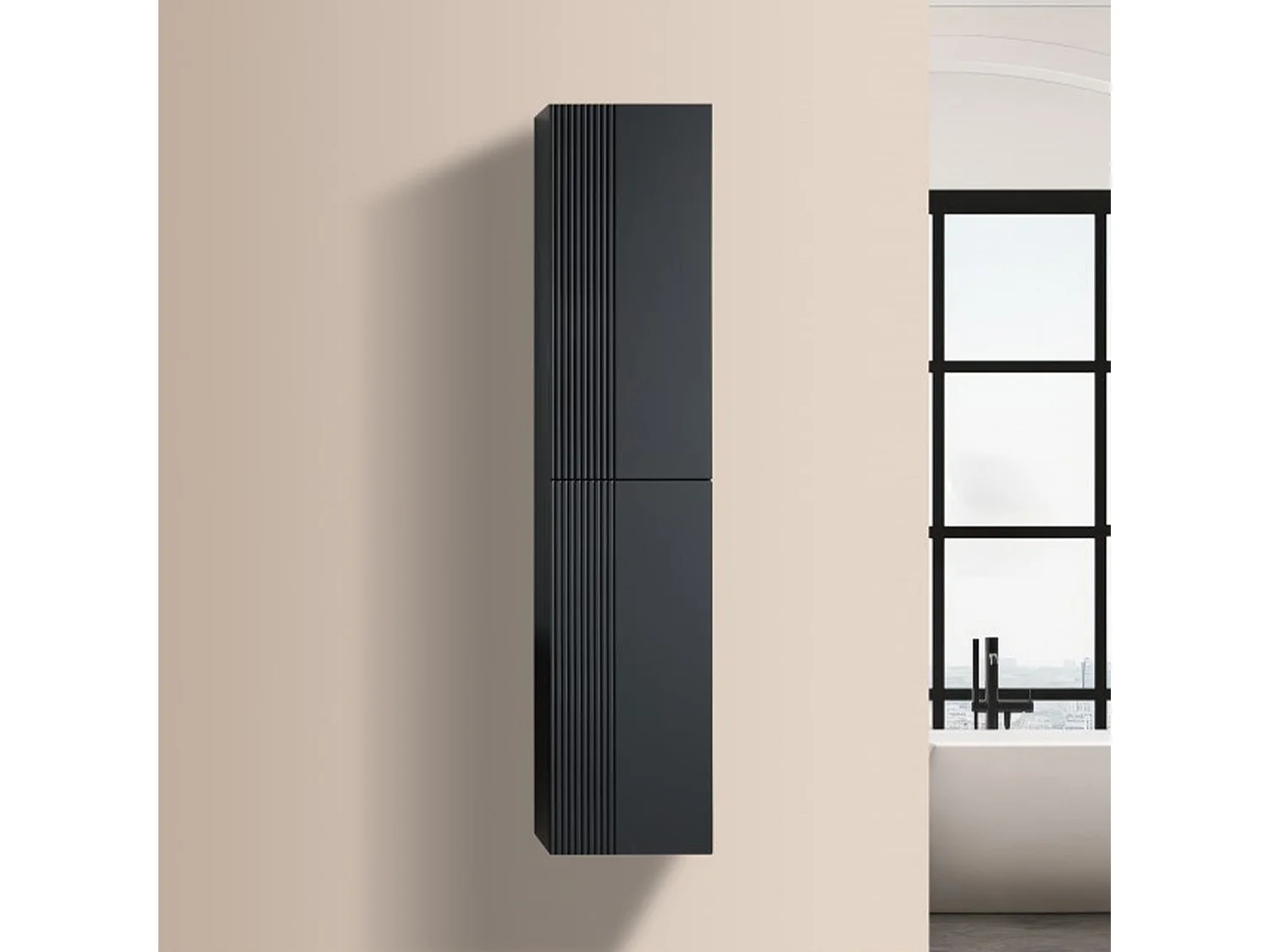 Colonne de salle de bain 160 cm noir Aqualinea