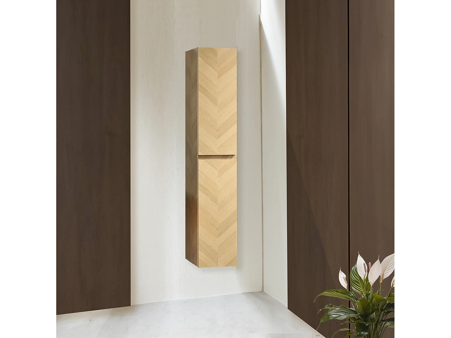 Colonne de salle de bain 160 cm motif chevron Aquapunto