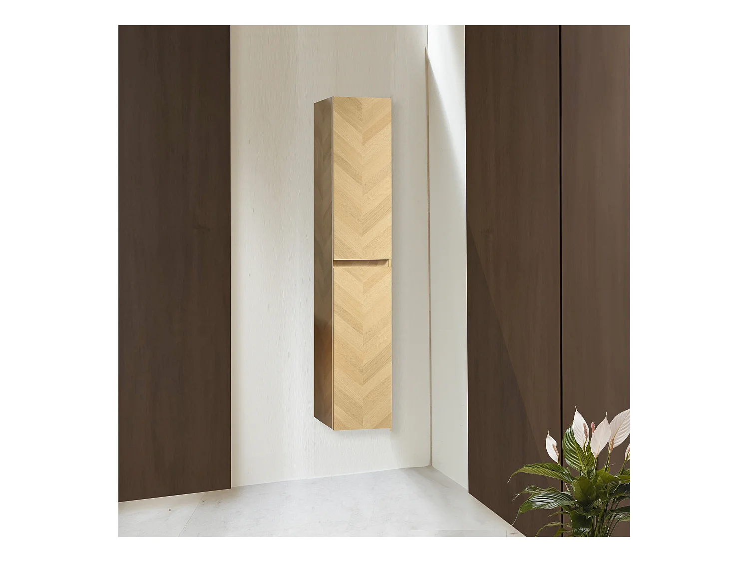 Colonne de salle de bain 160 cm motif chevron Aquapunto