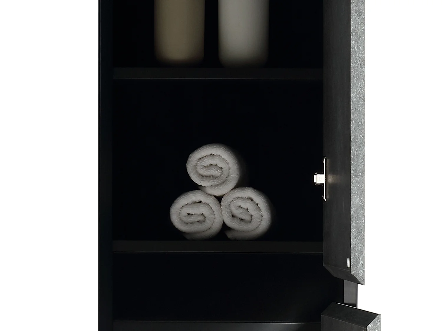 Colonne de salle de bain 160 cm noir effet marbre Aquasasso