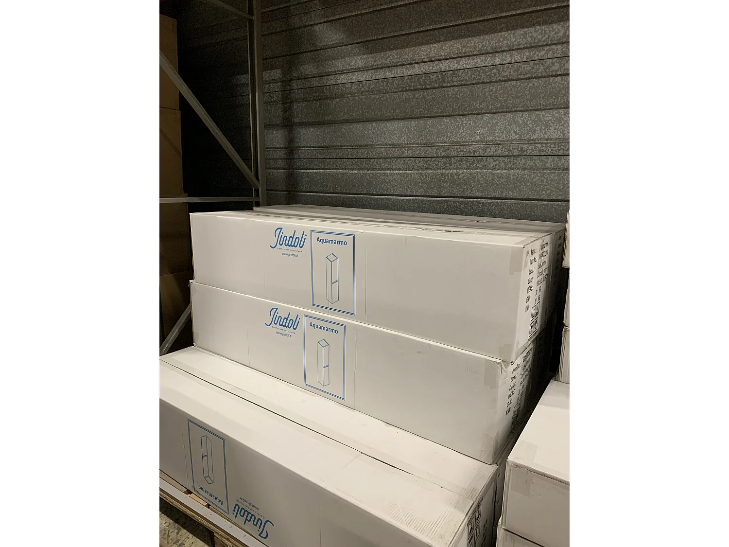 Colonne de salle de bain 160 cm noir effet marbre Aquasasso