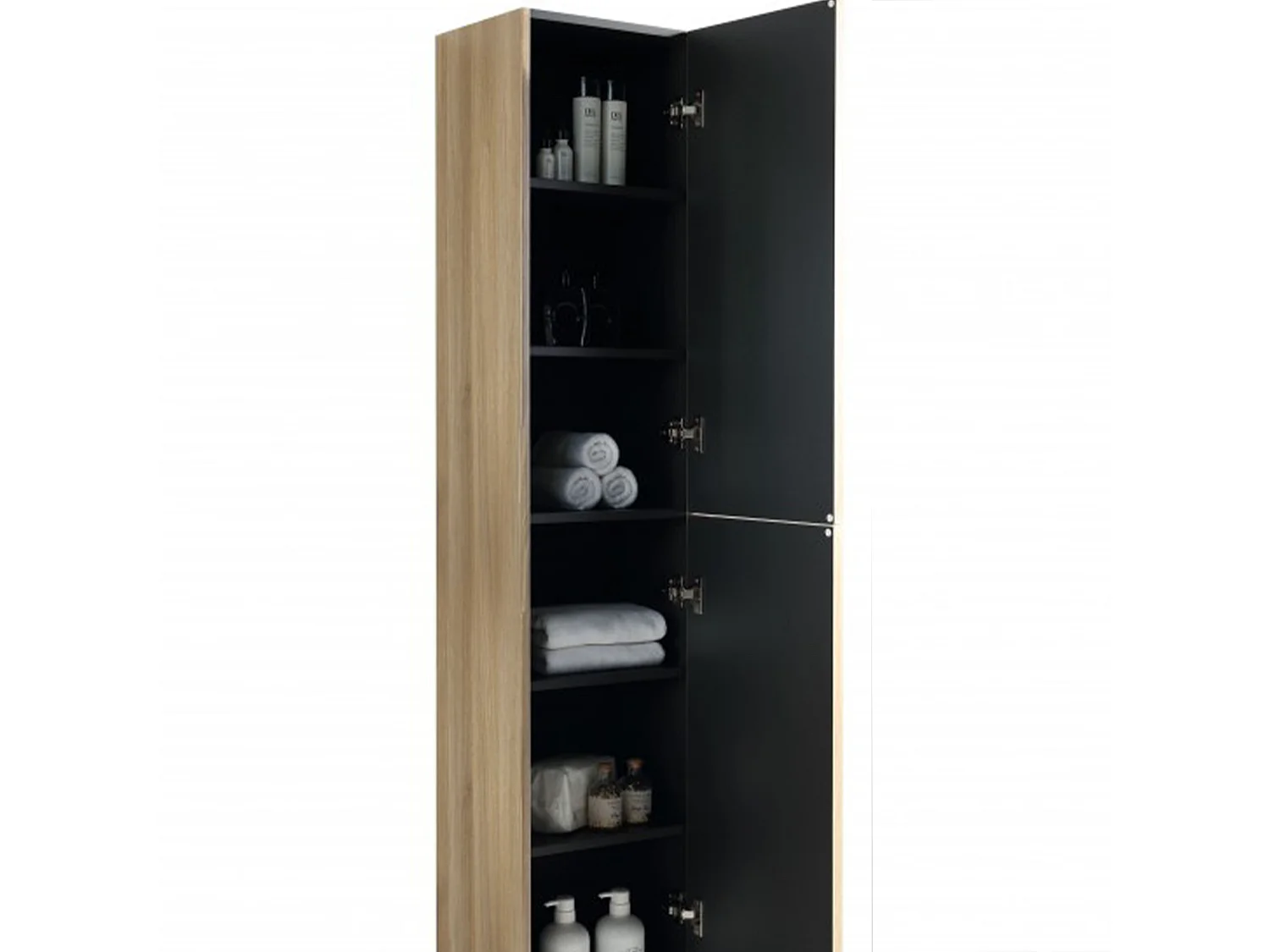 Colonne de salle de bain 160 cm chêne clair Aqualinea