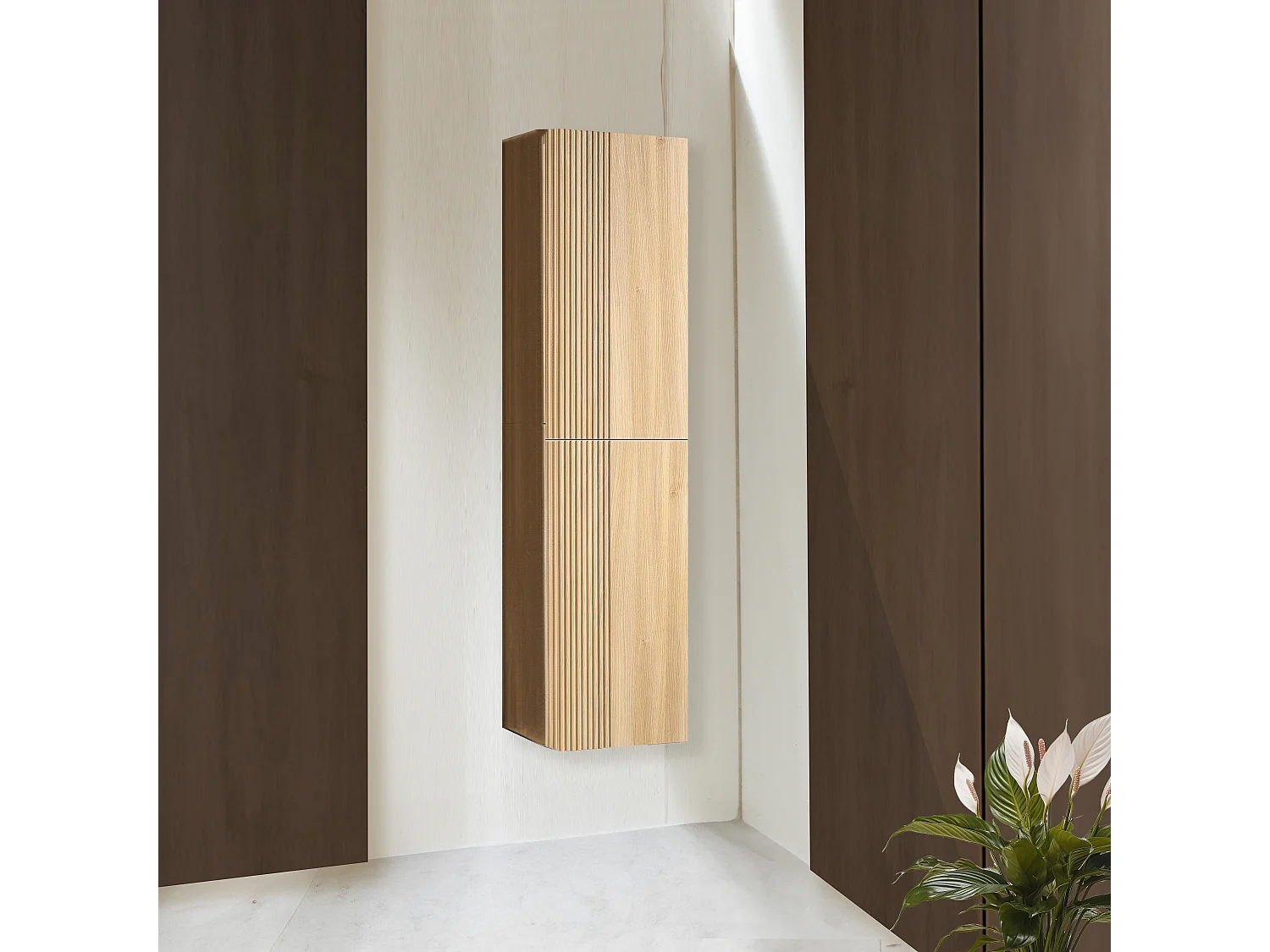 Colonne de salle de bain 160 cm chêne clair Aqualinéa