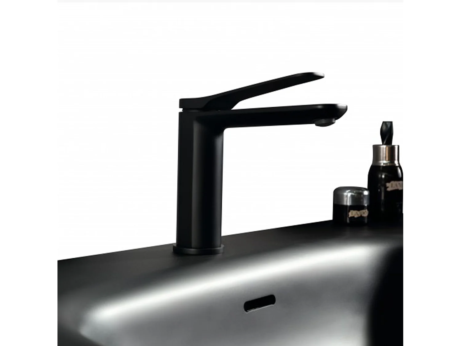 Robinet mitigeur de salle de bain noir mat