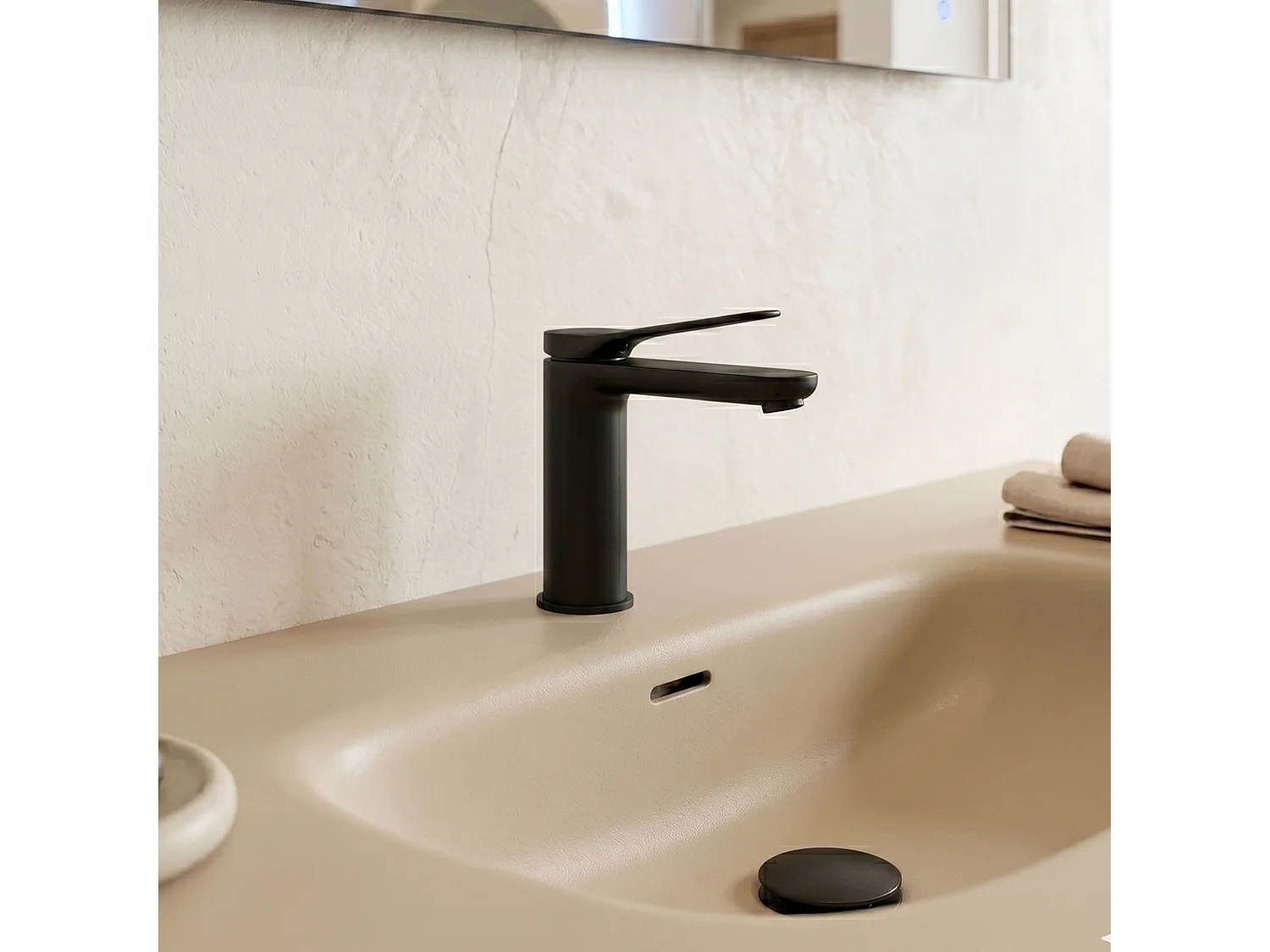 Robinet mitigeur de salle de bain noir mat