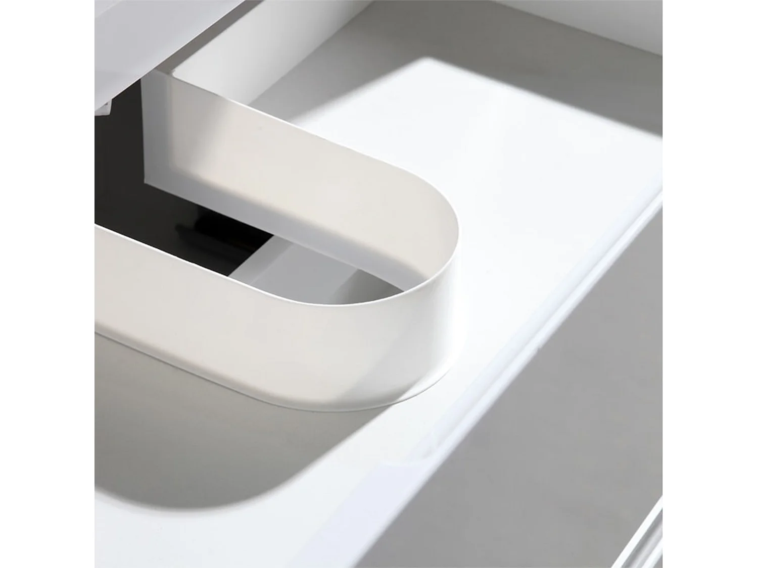 Meuble 140 cm chêne clair Aquagiro double vasque à poser blanc mat