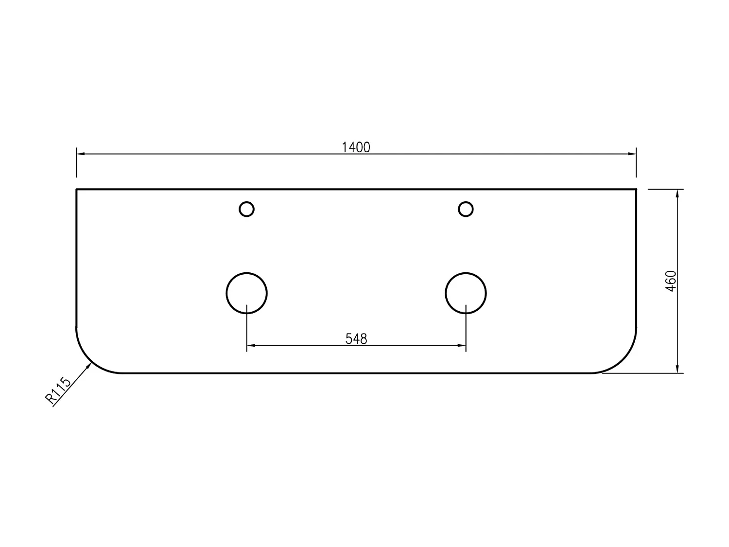 Meuble 140 cm chêne clair Aquagiro double vasque à poser blanc mat