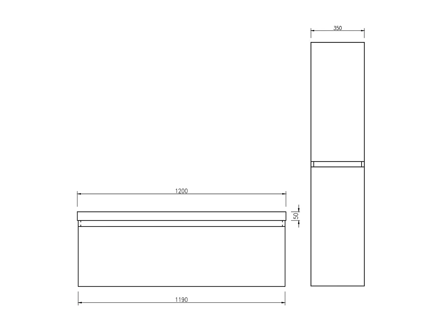 Ensemble salle de bain 120 cm chevron aspect chêne Aquapunto