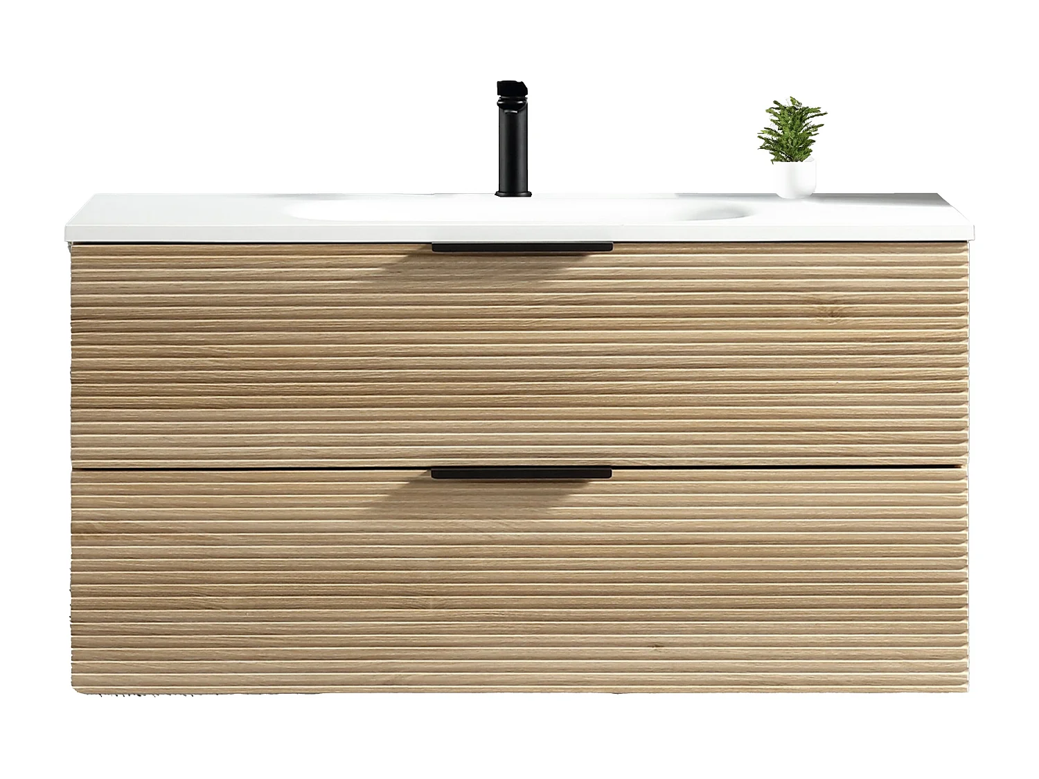 Meuble vasque encastrée 120 cm chêne clair Aqualinea