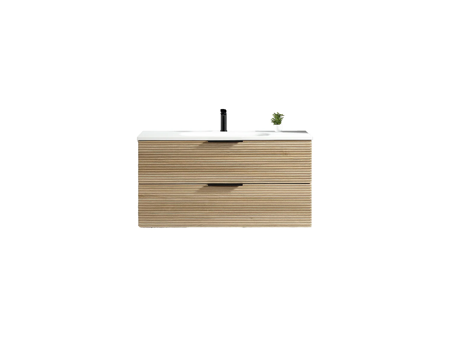 Meuble vasque encastrée 120 cm chêne clair Aqualinea